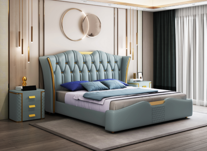 Cama Camas Doble Hotel Lujo Acero inoxidable Moderno Diseñador Habitación